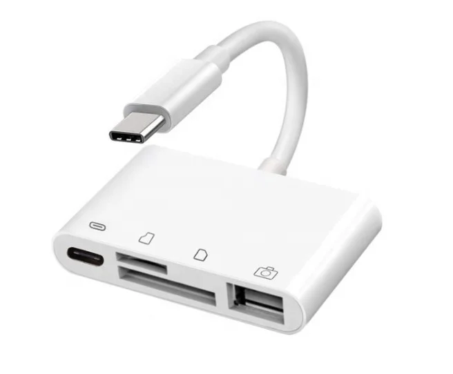 4 в 1 устройство для чтения карт памяти с USB Type C на SD TF компактное совместимое MacBook Air iPad Pro Galaxy S9 и т.