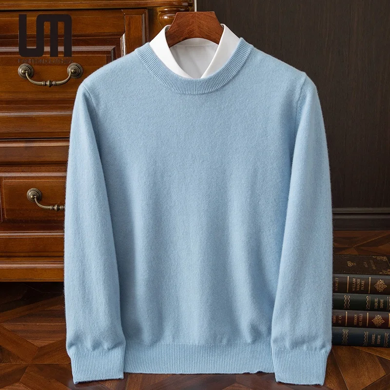 Liu Ming 2025 Trending Product Autumn Winter Men s Clothing O Neck 100% Wool Knitted Long Sleeve Sweaters