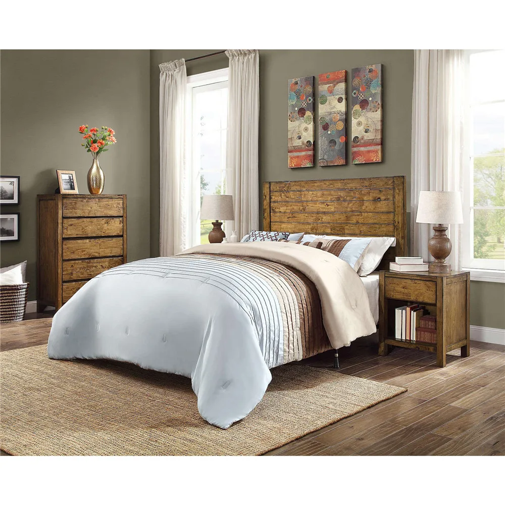 Rustic Brown 5 Drawer Chest Furniture Wooden Dresser for Living Room