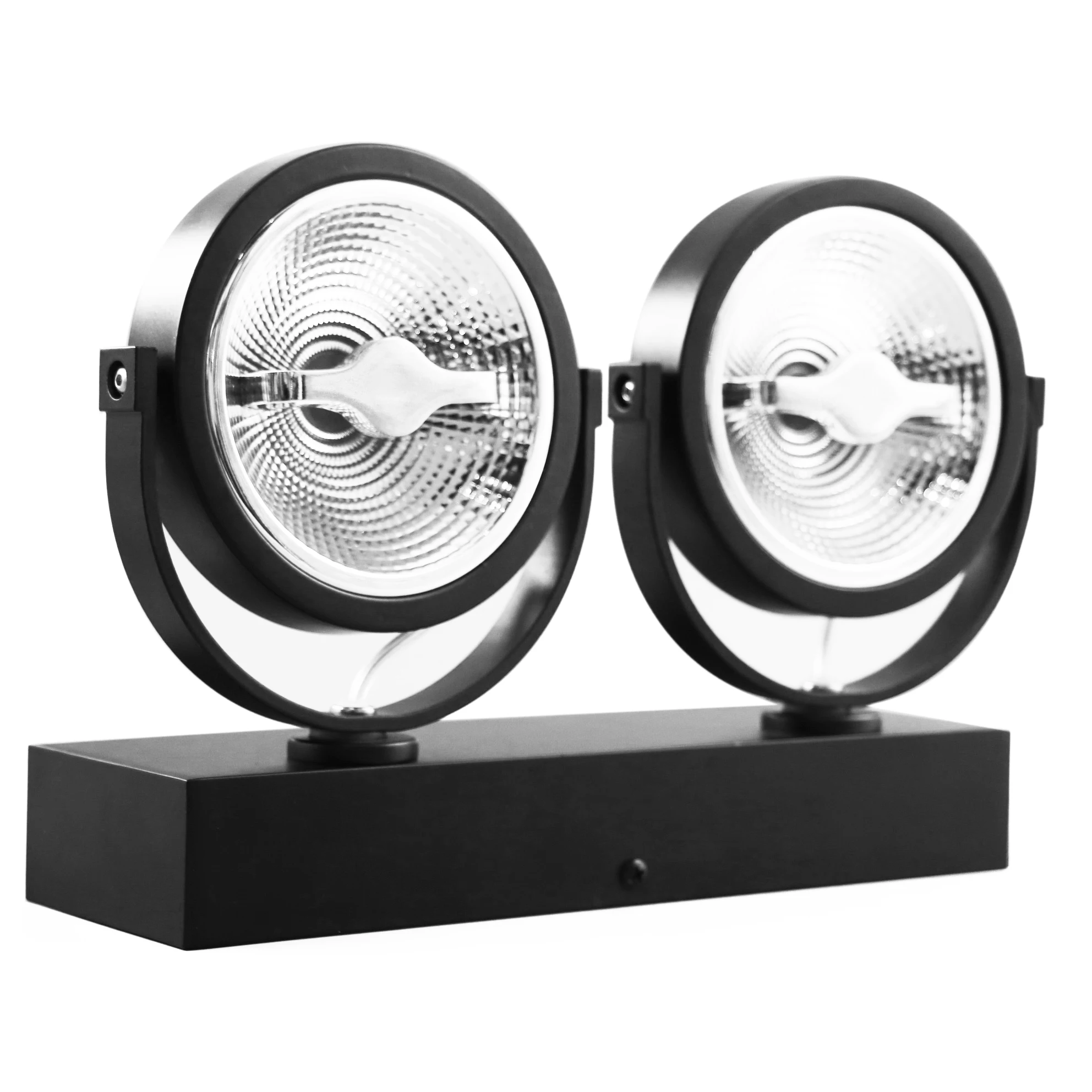 Halogen-like accent beam with glare-free design surface mounted AR111 LED Spotlights 2*15W lamps