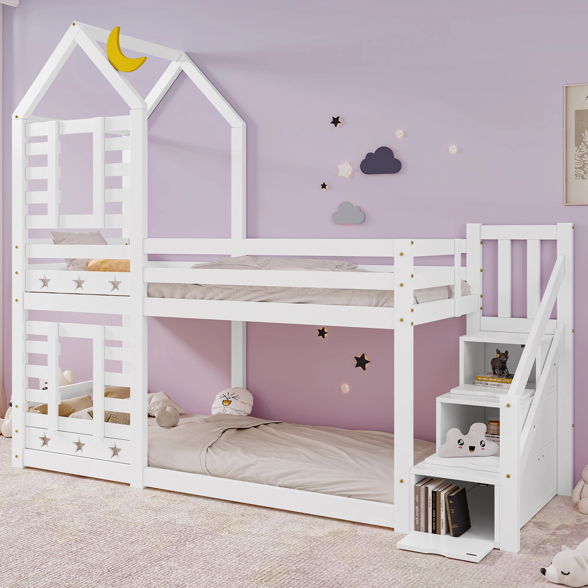 Japan kids twin bunk beds with ladder and safety rail bunk beds with stairs twin over full kids bunk beds with drawers