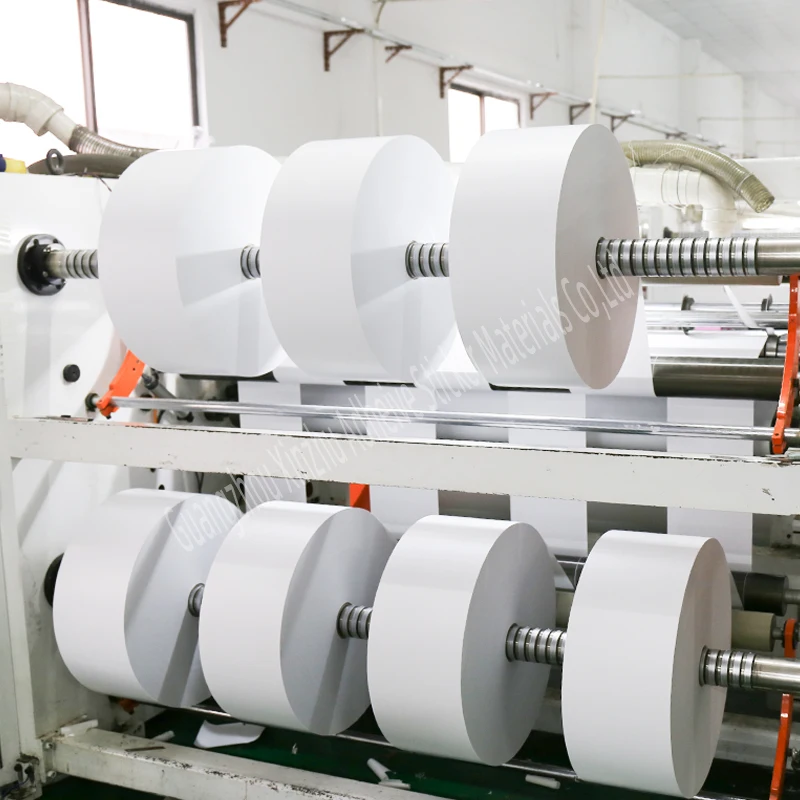 Factory Supply PP PE PET PVC BOPP Vinyl Matt Silver Transparent Self Adhesive Transfer Thermal Label Paper Jumbo Roll