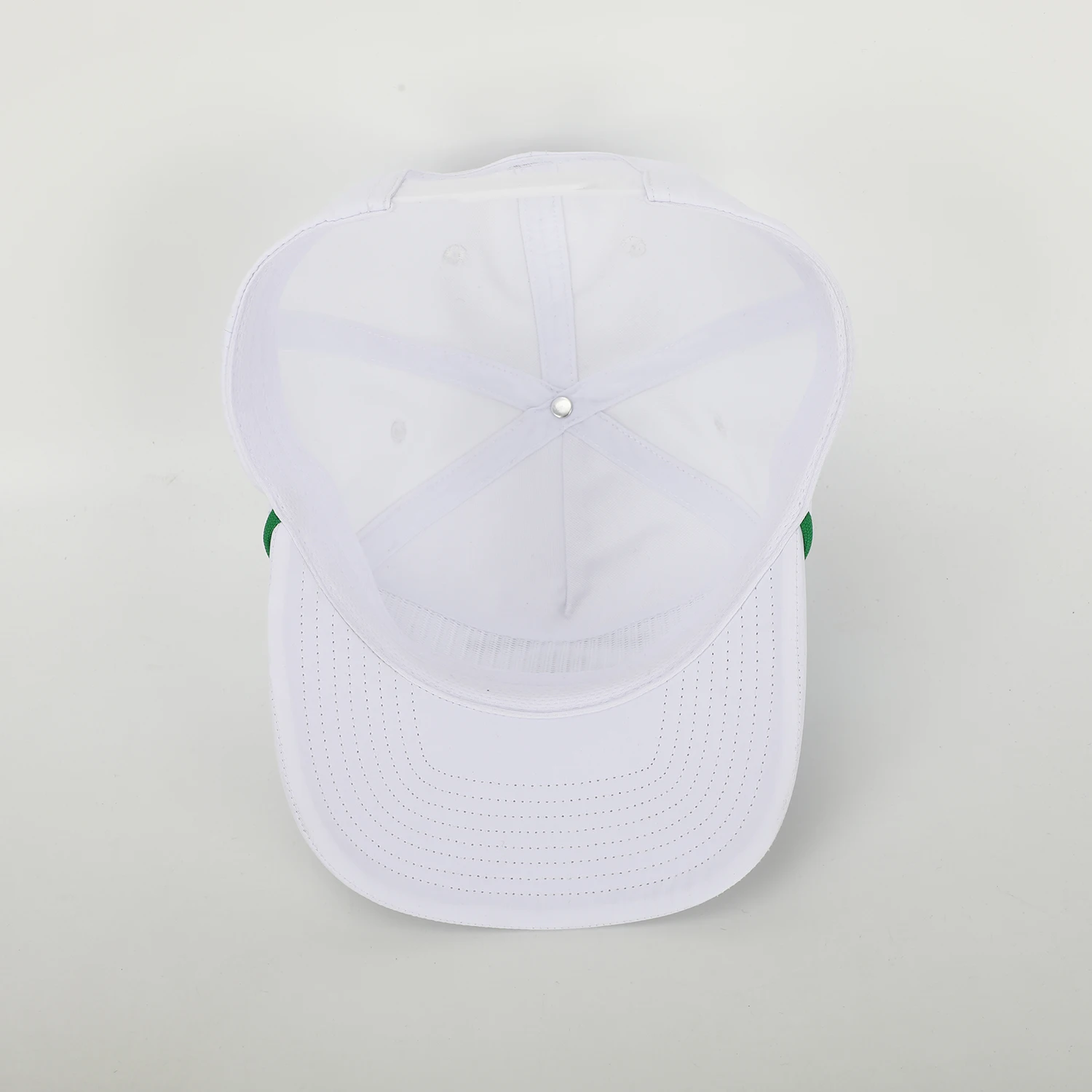 Custom 5 Panel Embroidery Logo Rope Baseball Cap,Sport Running Dad Gorras,100% Polyester Unstructured Quick Dry White Golf Hat