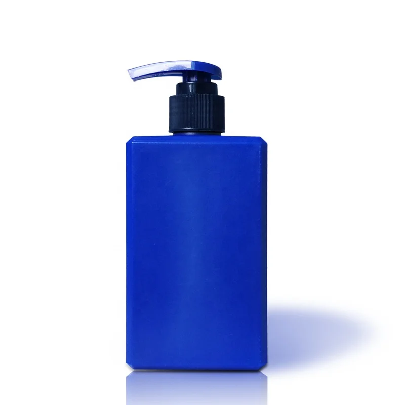 Yellow Matte Lotion Pump Bottle Oblong Square Shampoo Container HDPE Plastic Gel Packaging 200ml PE Bottle Cosmetics Soft Touch
