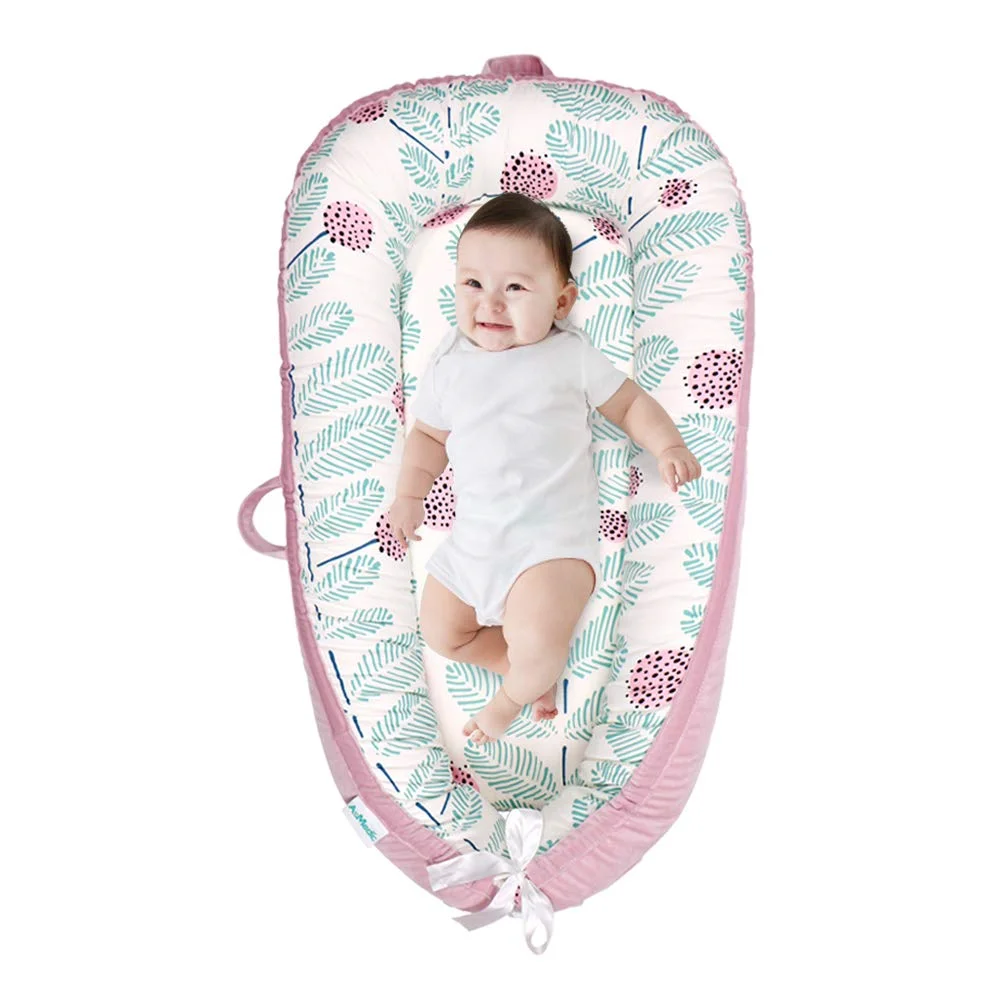 CPC ASTM CPSIA Certified Portable Newborn Baby Bed Nest Baby Bassinet Crib Breathable Newborn Infant Bed 100% Soft Cotton Modern