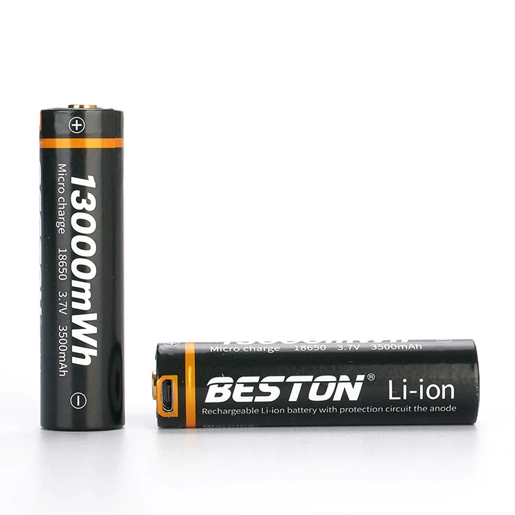 
Beston 3.7V 18650 3500mAh Micro Charge USB Battery aa for Flashlight/MP3/Camera 
