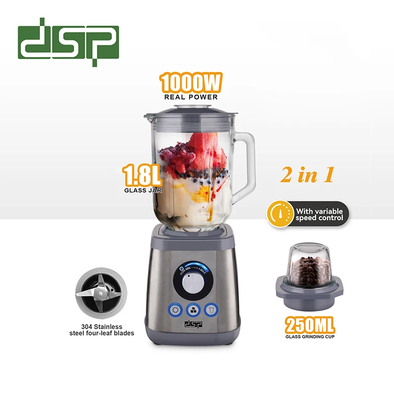 DSP Hot Sale OEM Professional High Quality Blender 1000W Pure Copper Motor Blenders And Juicers 2 in 1 Blender