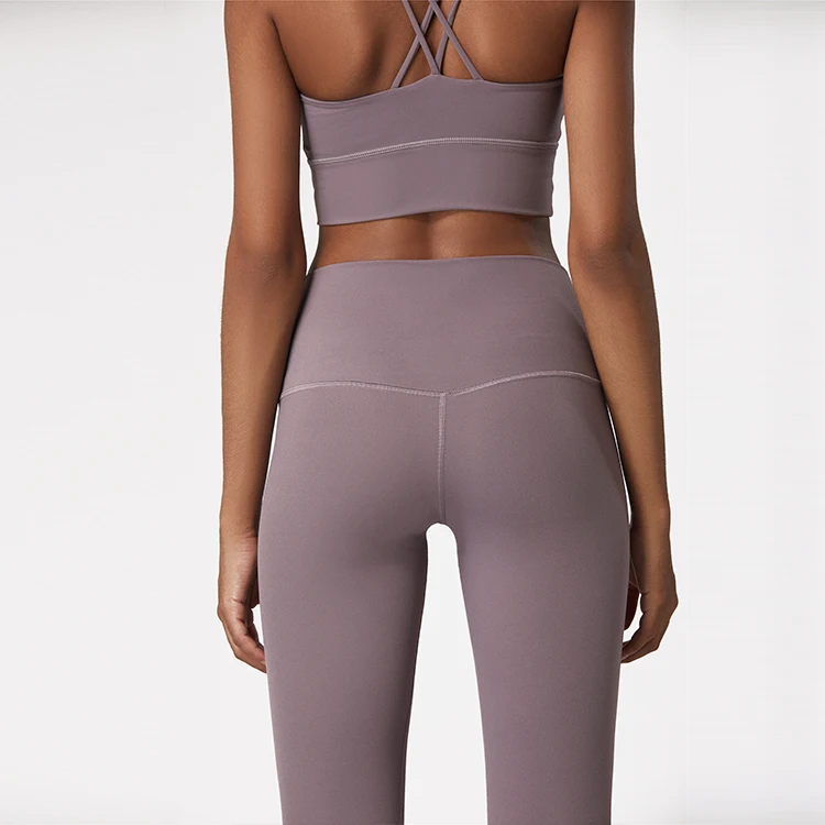 Оптовая продажа, нейлоновые спортивные штаны для фитнеса и йоги с высокой талией, модные женские леггинсы для тренировки ягодиц