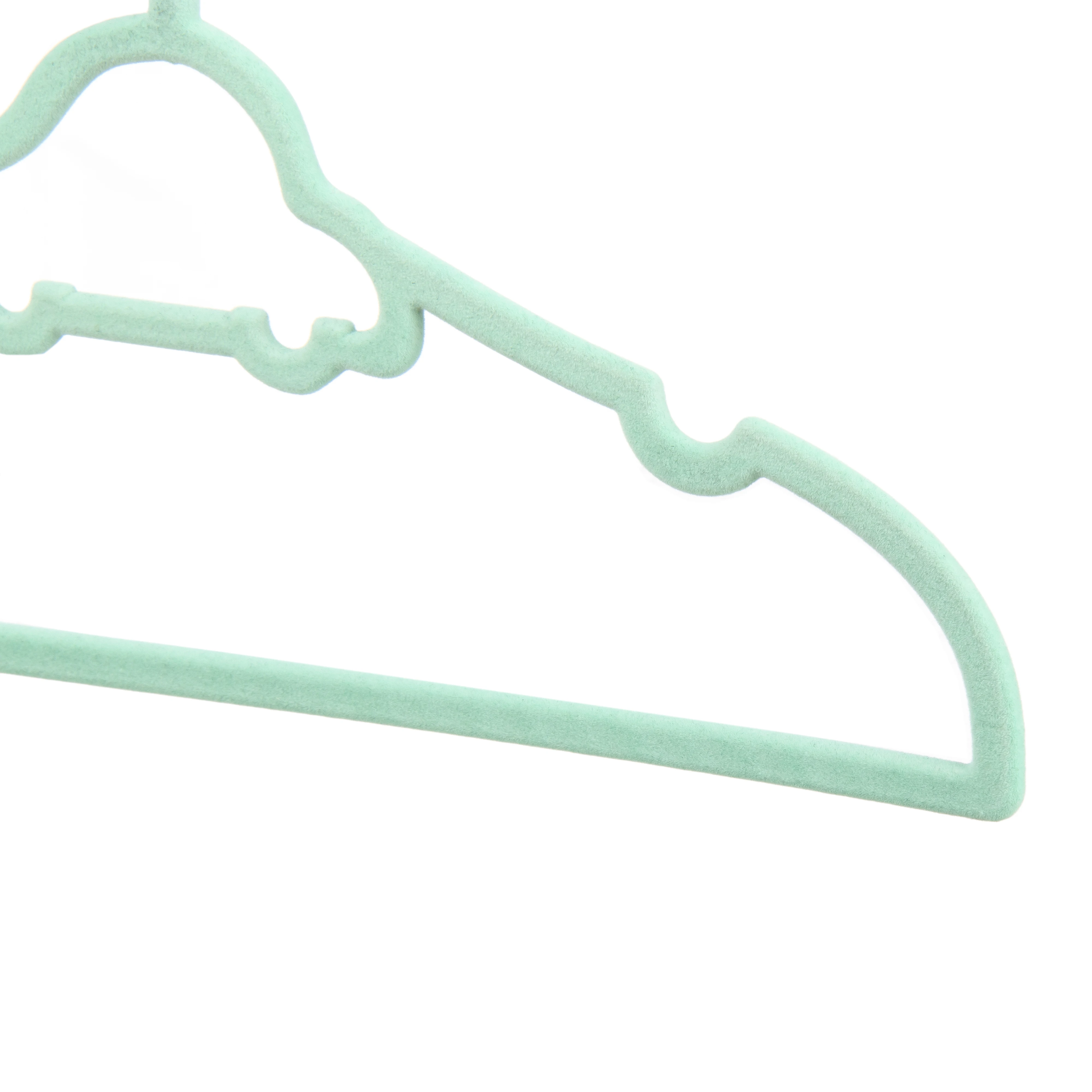 Children flocking rack Cute pickup truck shape hanger non-slip velvet hanger metal hook velvet children clothes hangers