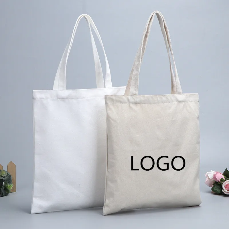 Wholesale Natural canvas cotton custom printed tote bag, blank tote bag custom logo customize size shopping bag