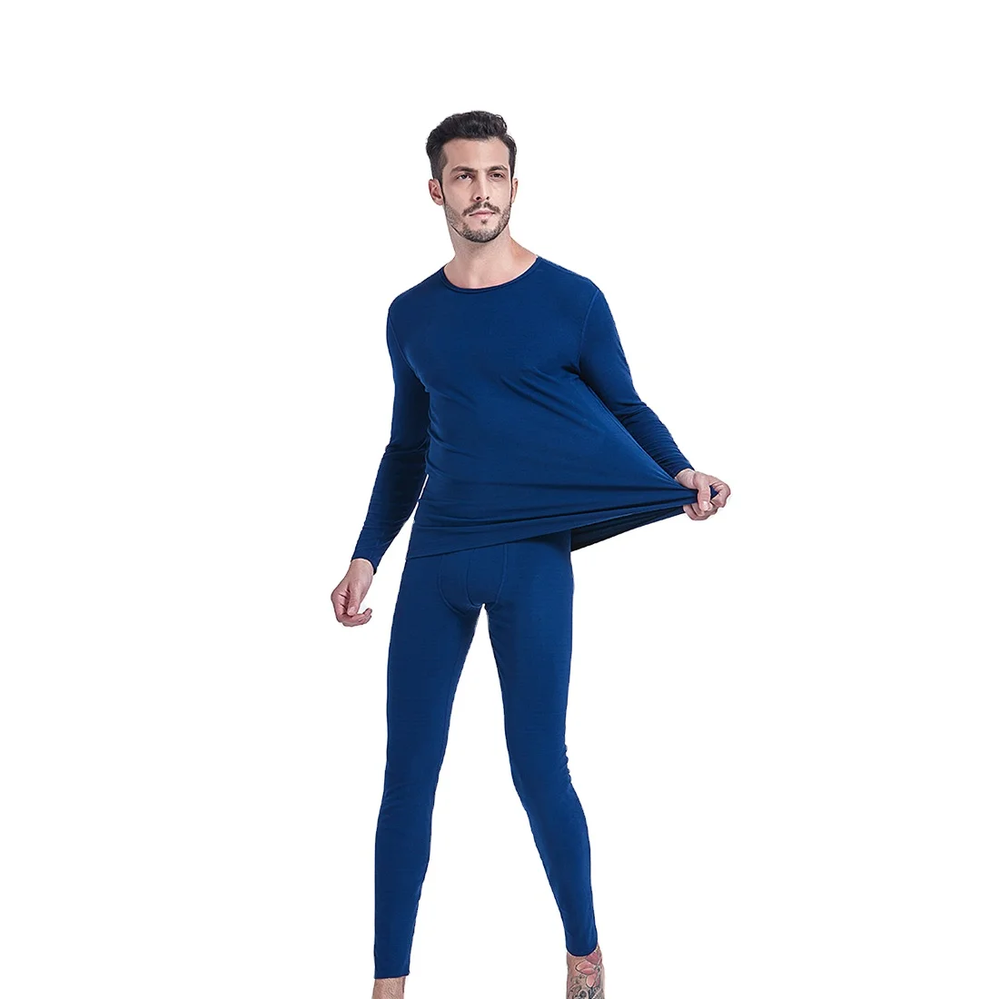 LAMEDA инфракрасный аккумулирование тепла базовый слой дешевые мужские внутреная Нена быстрый нагрев пряжа Мужская зимняя стандартная печатная S--XL