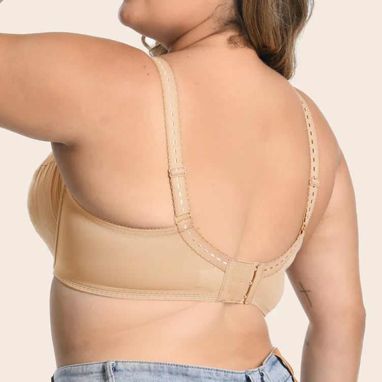 Ultra-Thin Jacquard Full Cup Lace Bra Sexy Silk Seamless Lingerie Plus Size for Adults Everyday Style DEFGHIJK Cup