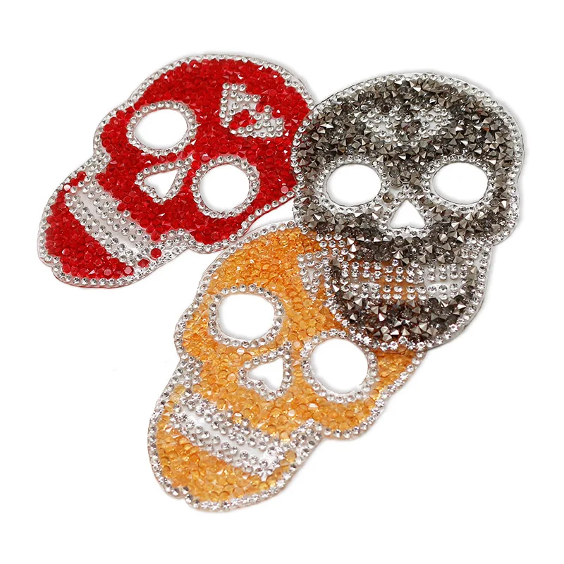 Personalized Skull Hot Rhinestone Sticker DIY Picture Clothes Decoration Shoes Bags Clothing Accessories Patch Stickers