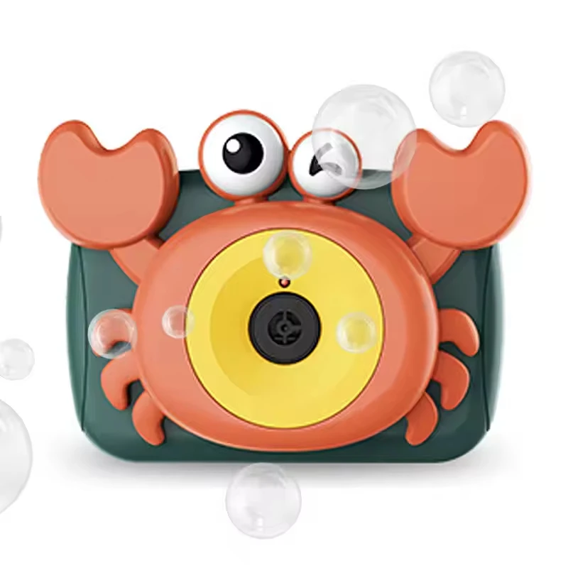Hot Sale Leakproof Liquid Bubble Camera Toys Cartoon Crab Shape Electric Bubble Machine Toys Kids Summer Outdoor Soap Water Toys