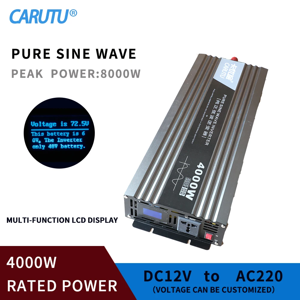 Power 12V 230V 4Kw 24V 220V Red 4000 Watt Car 4000Watt Kit Invert Pure Sine Wave Inverter 4000W