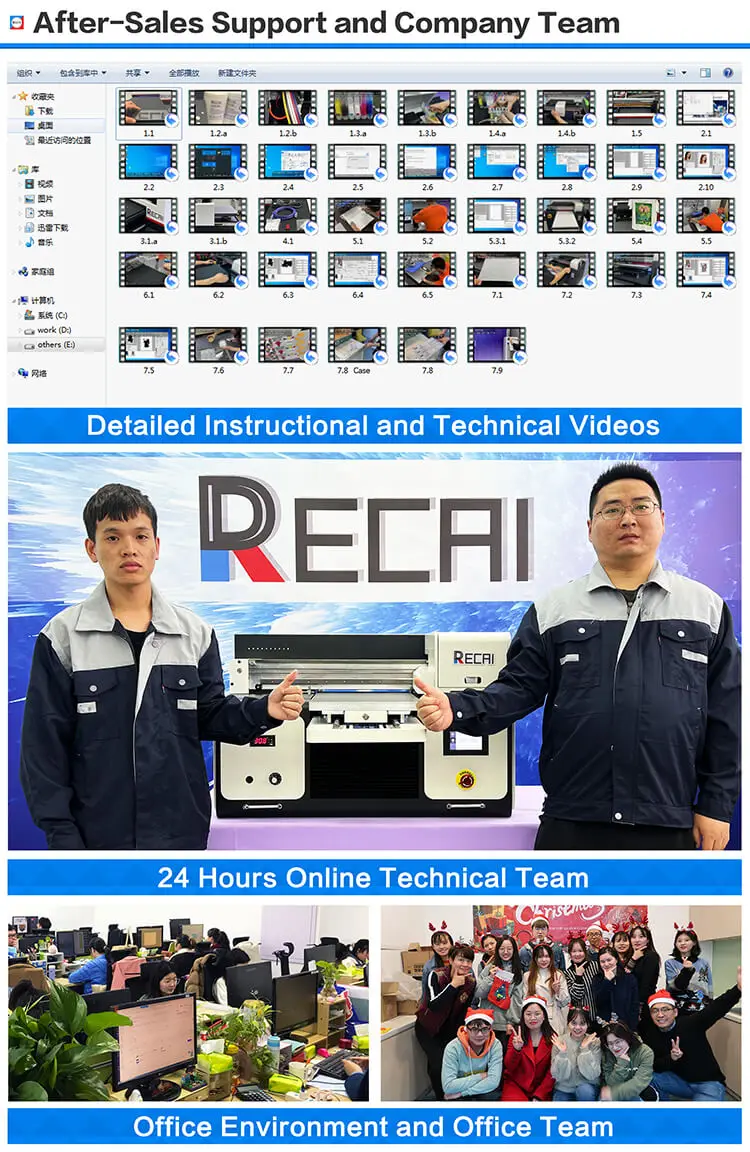 A3 Size RECAI New Product UV DTF Sticker Printer Flatbed Printer with DX8 Heads for Epson