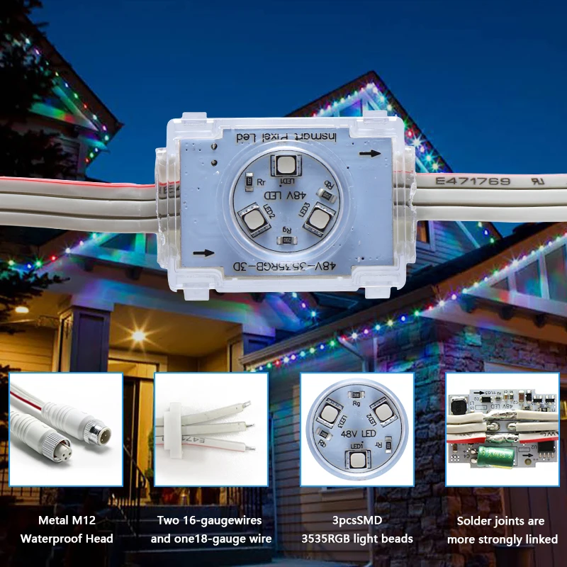 IP68 Outdoor Permanent Track Smart Jellyfish Light 12V~48 RGB RGBW Christmas Lighting Decoration