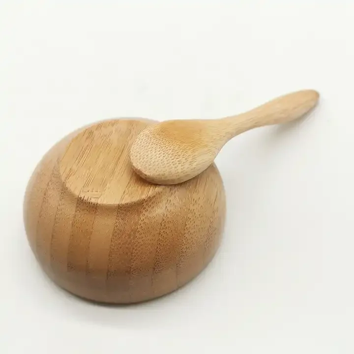 Co- Friendly Durable Household Wooden Dough Woven Wood Bamboo Bowls Bamboo Wooden Salad Bowl With Spoon