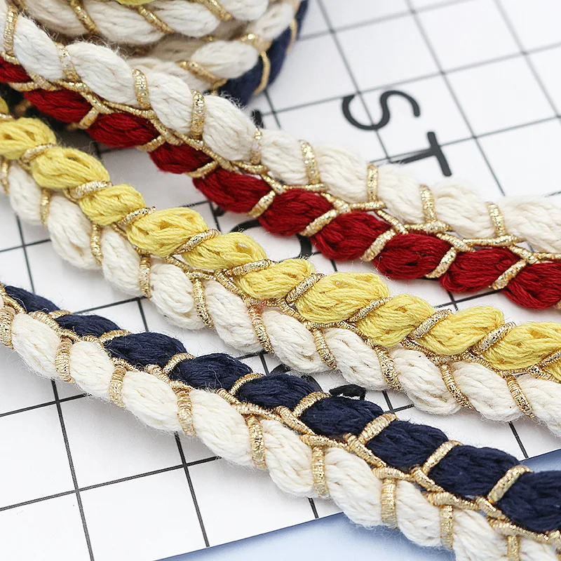 ZSY New Arrival Cotton Gimp Braided Cross Braid Trimmings Small fragrance gold lace trim