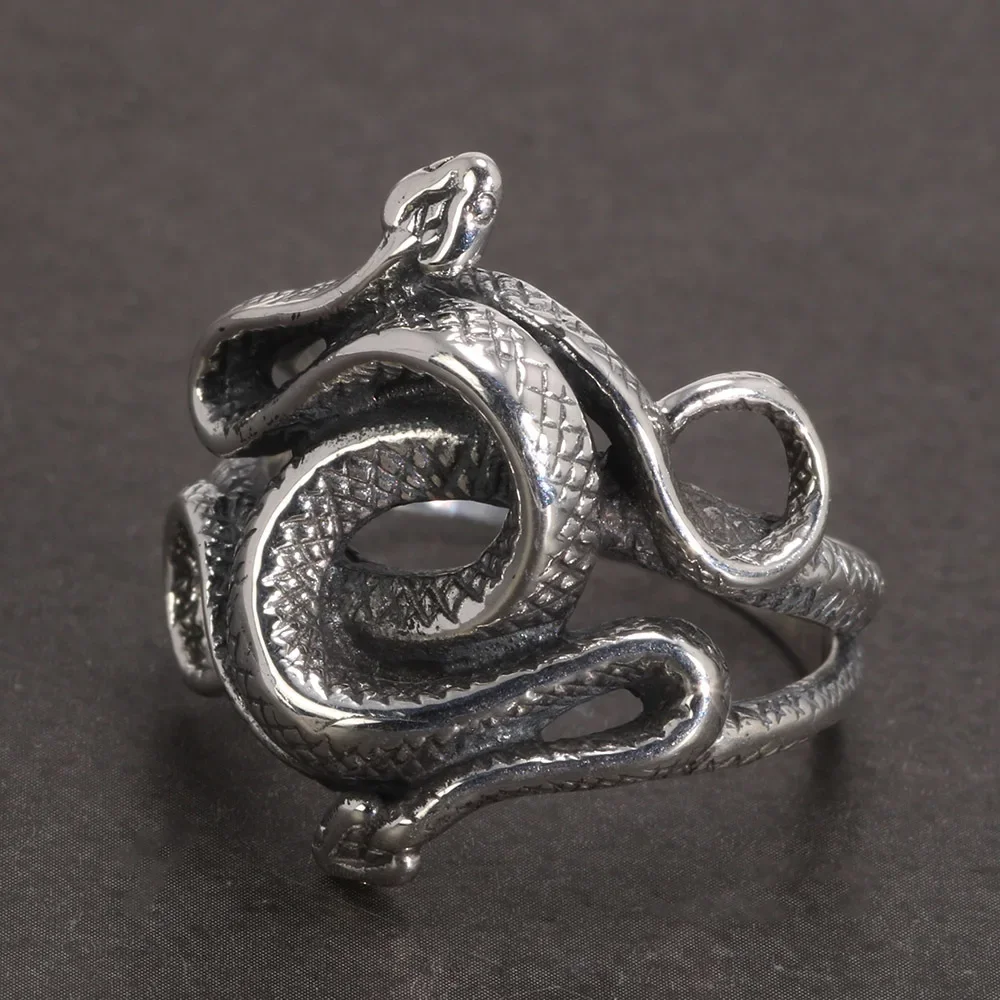 Real 925 Sterling Silver Snake Rings for Men Women TV Drama Natural Born Killers Retro Punk Fine Jewelry Best Gift For Fans
