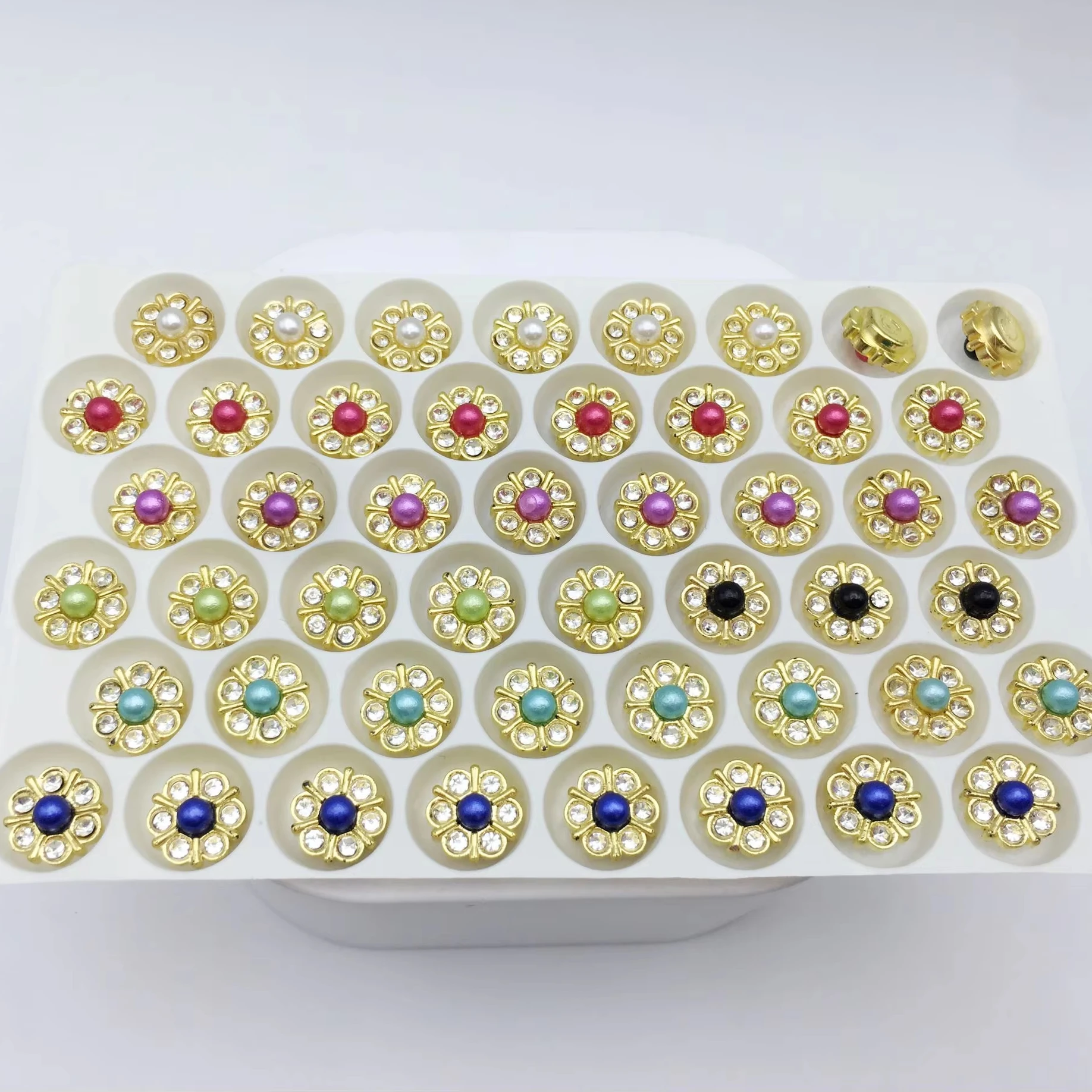 SINRONG 10mm Plum Blossom Diamond Buckle DIY Machine Printed Jewelry Cross Color Flower Diamond Pendant Accessories