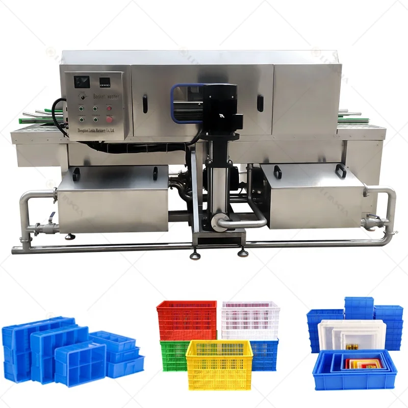 Lonkia SUS304 Turnover Basket Crate Cleaning Machine Plastic Crates Trays Boxes Crate Washer Cleaner Egg Trays Washing Machine