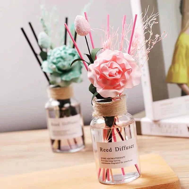 
180ml reed diffuser additional essential oil simple glass rose scents 