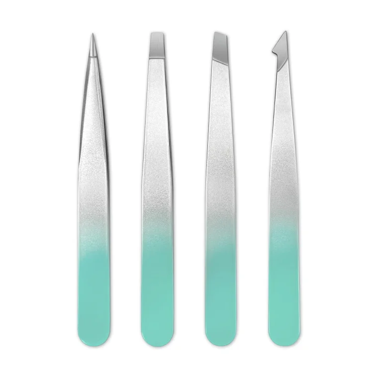 Multi-color Stainless Steel Eyebrow Tweezers Set for Women