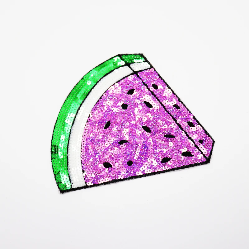 Factory Custom Chenille Patches Custom Ironing Embroidery Chenille Watermelon Sequins Ironing Patches