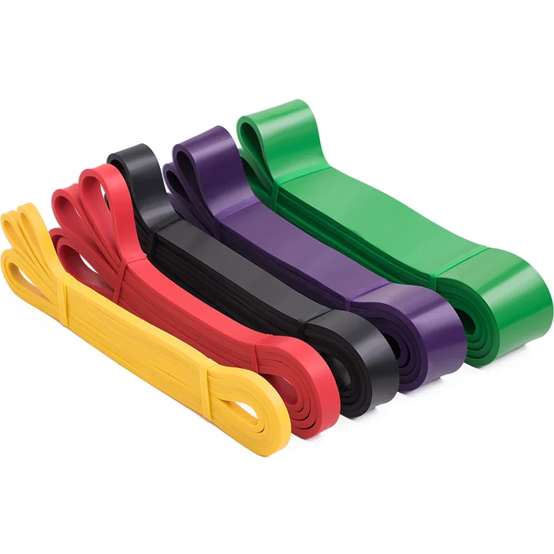 Customized resistance band set fitness elastic bands colors red and black rubber band pull up