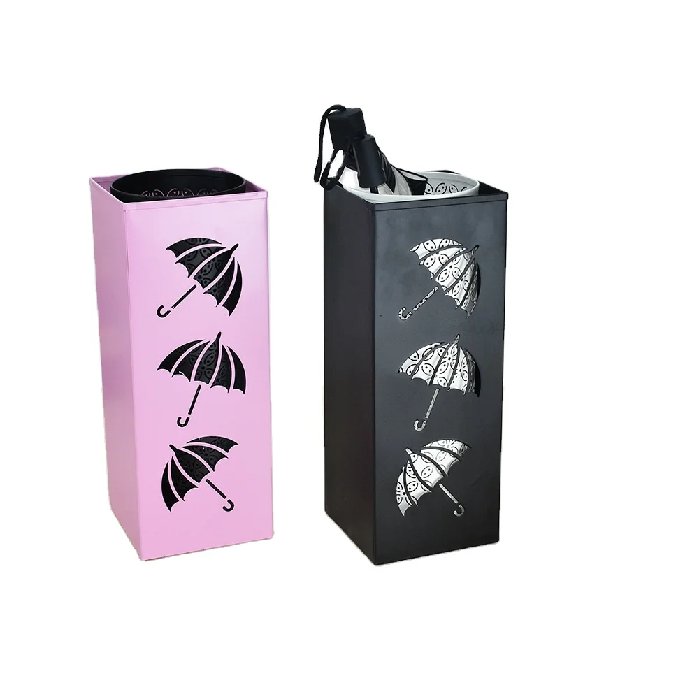HJH562 Iron Hollow Umbrella Stand Umbrella Storage Rack Shelf Umbrella Holder Organizer for Home Office Shop Hallway Entryway