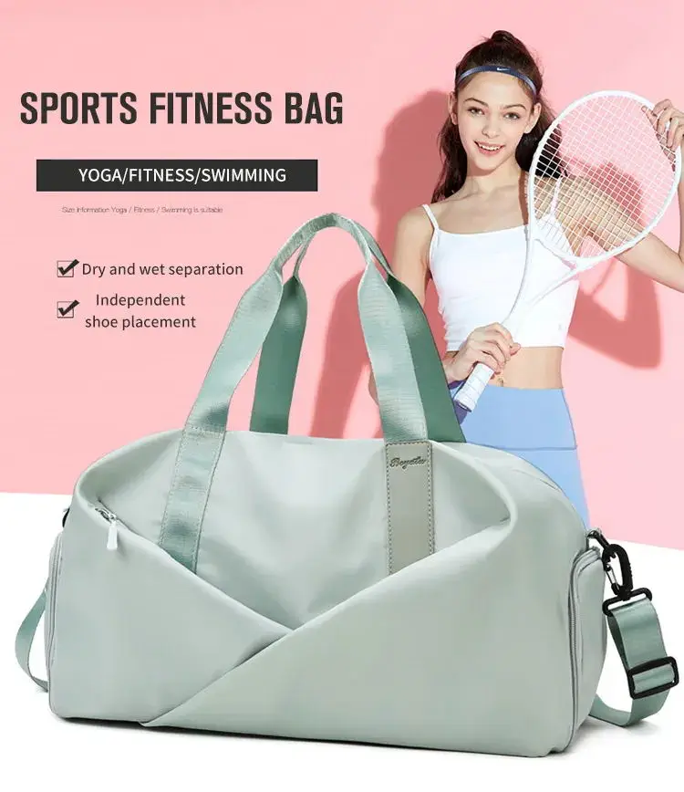 2023 High Quality Large Travel Waterproof Unisex Sports Fitness Bags Custom Logo Gym Bag Travel Tote Bag with Shoes Compartment