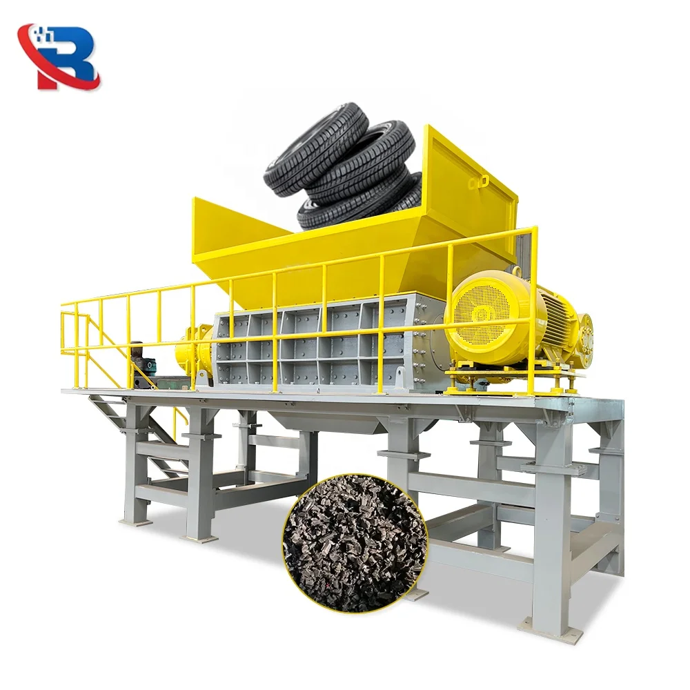 Large Capacity Rubber Foam Scrap Metal Tire Grinder Crusher Plastic Cardboard Metal Car Iron Steel Scrap Metal Shredder