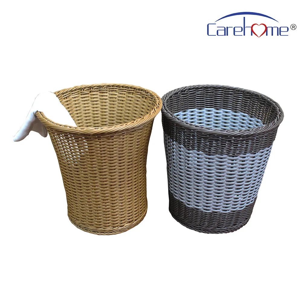 Cheap Durable Simple Different Hand-Woven Plastic Rattan Storage Household Linen Laundry Basket For Home
