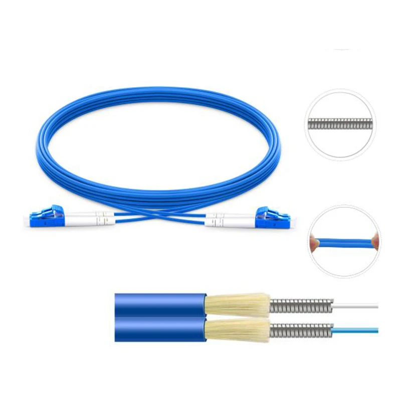 
Outdoor Armored 2/4 Fiber Optic FC LC singlemode / Multimode Patch cords 