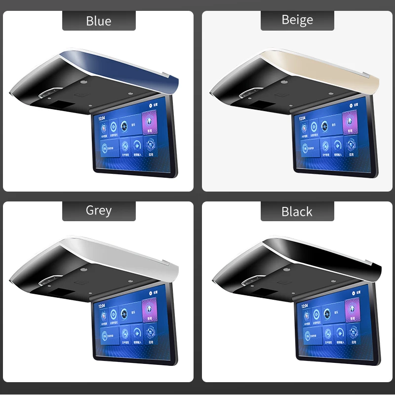 14 inch Super Thin Flip down car Roof Mount Color LCD monitor with USB +FM+TV + AV