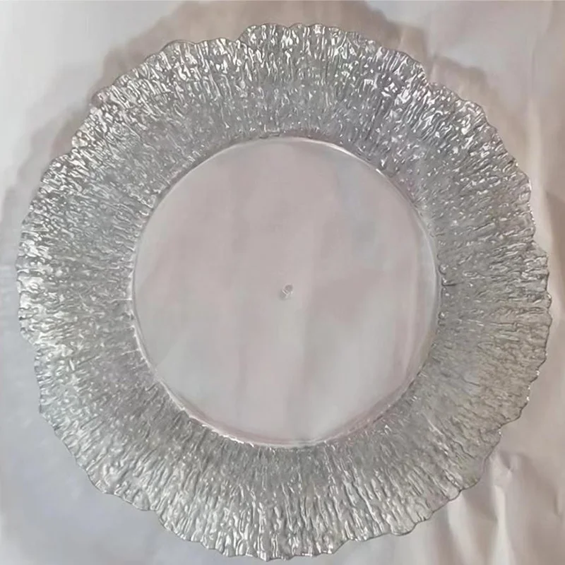 Transparent Charger Plates Gold Wedding Round Charger Plates Vintage Plastic Plate For Wedding Banquet Events