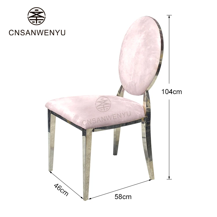 wholesale Luxury Restaurant Rental Fancy rose Gold stackable Stainless Steel Round Back Banquet event Wedding chair for event