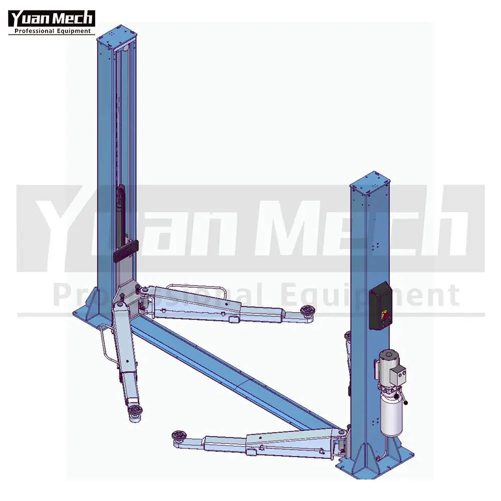 YuanMech F4032MM Two Post Car Lift Floor Connection with Mechanical Realese by Italian Technology