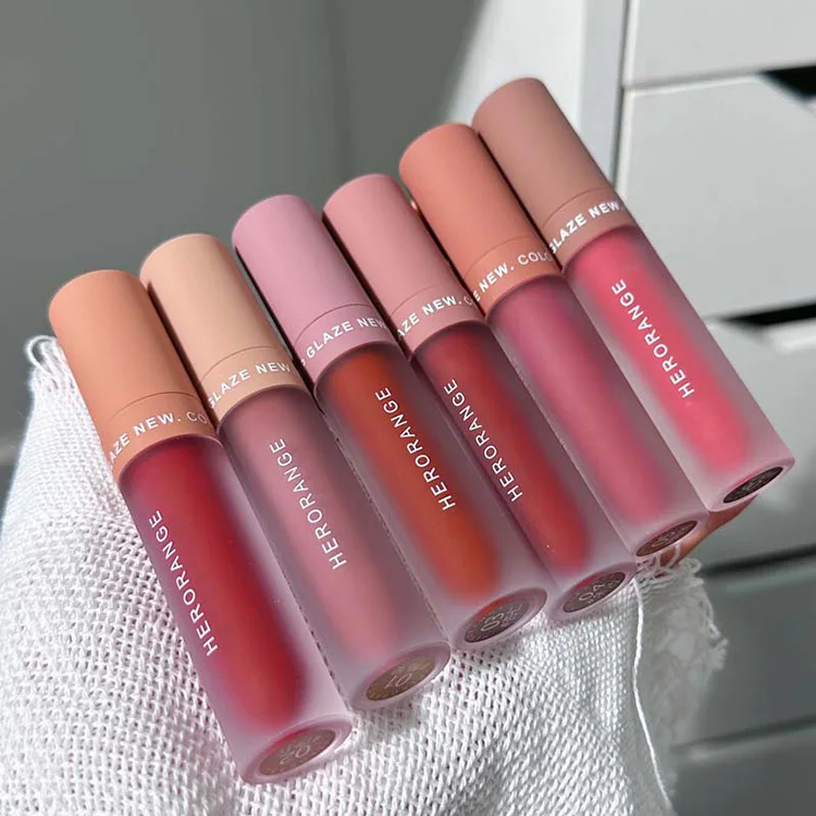 High Quality Herorange 3 Colors Matte Velvety Liquid Lipstick Set Waterproof Non-Stick Cup LIQUID VELVET MATTE LIPGLOSS SET
