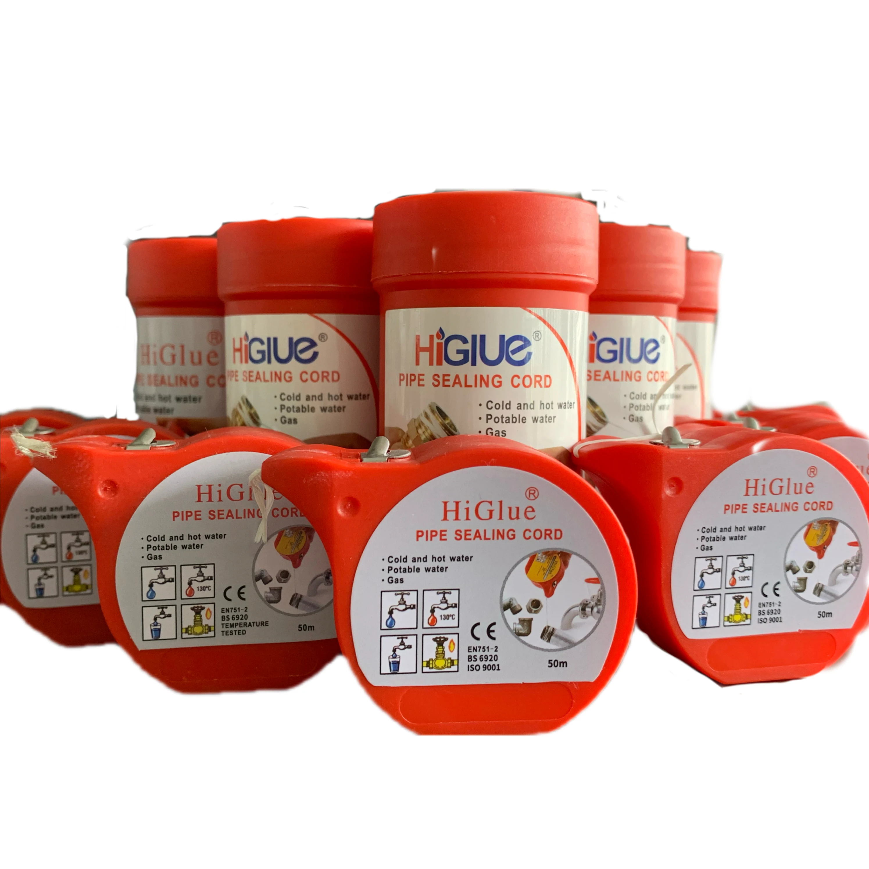 OEM available pipe thread sealing cord 50m 160m White coated cord  For potable water Gas Pipeline WRAS Approved