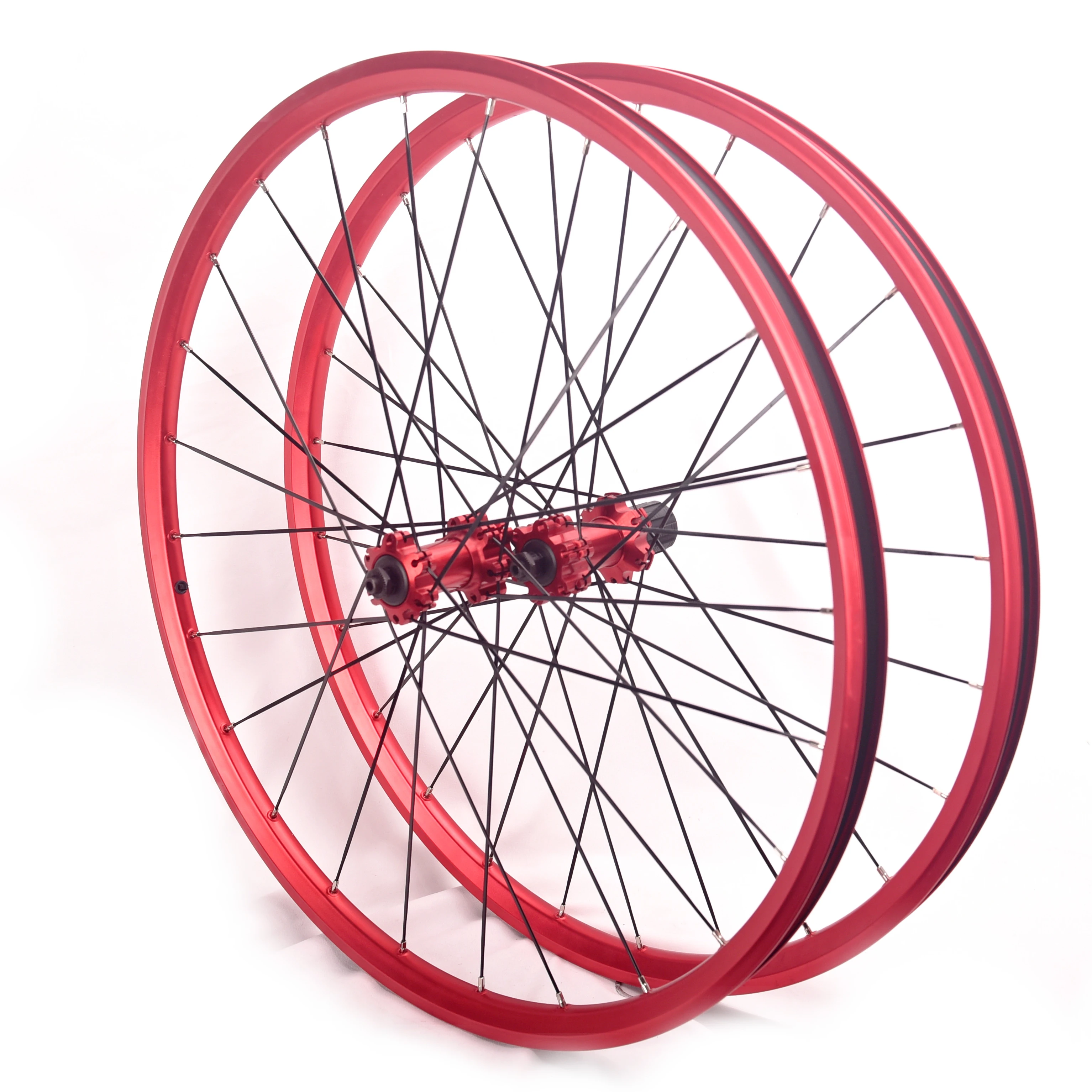 OEM Mountain Bike Wheels with Red Rims and Hubs 26/27.5/29 Inch Carbon Fiber Clincher Wheelset with Disc Brake System