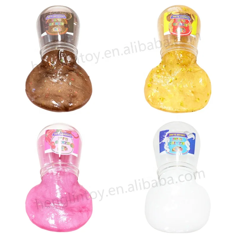 New arrival peanut chocolate milk strawberry aroma glitter galaxy sequins slime Non-toxic blow bubble noisy putty slime toy