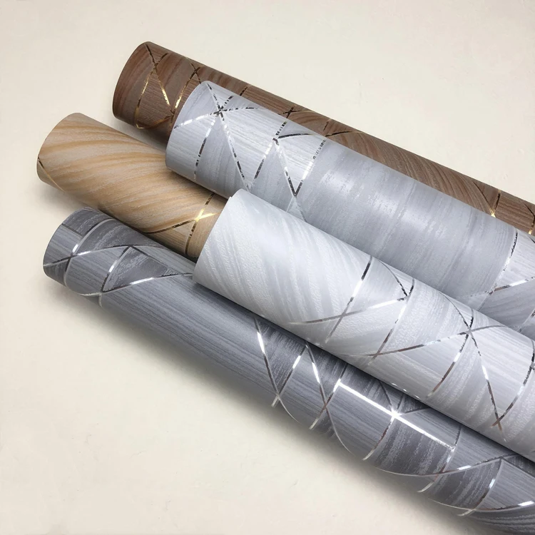 2022 Guangzhou 53cm Luxury Bedroom Decor Golden Foil Design PVC Wallpaper for Home Decorative