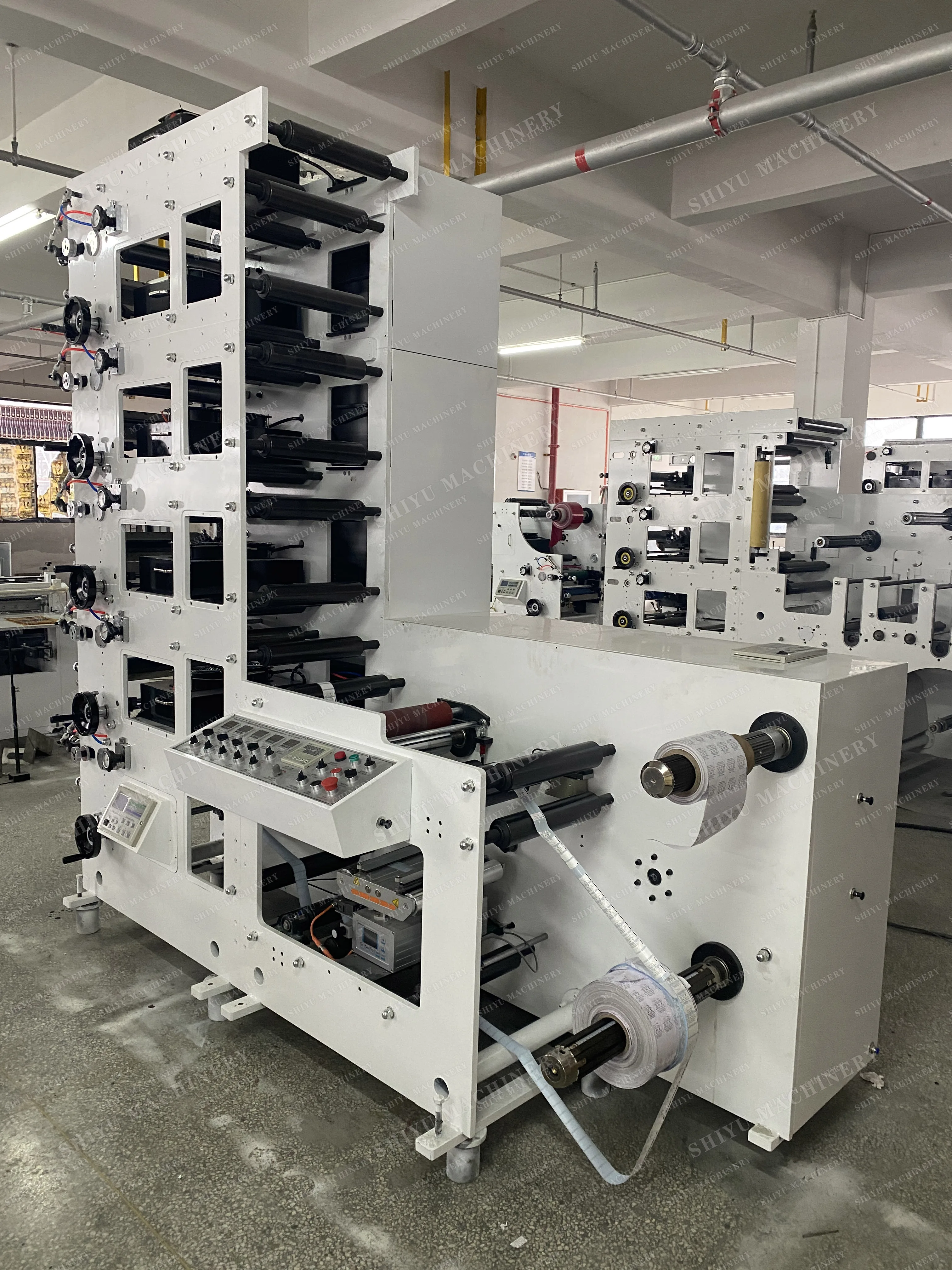 Fully Automatic Factory Price High Speed 5 6 Colors  UV plastic Film Stickers label Flexo Paper Roll Printing Machine