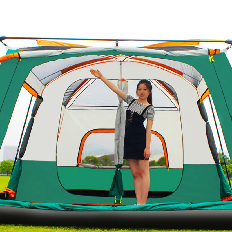 Double Layers Desmontavel Barraca Tenda Barracas De Acampamento Ao Ar Livre Barracas De Camping 8 - 12 Persons