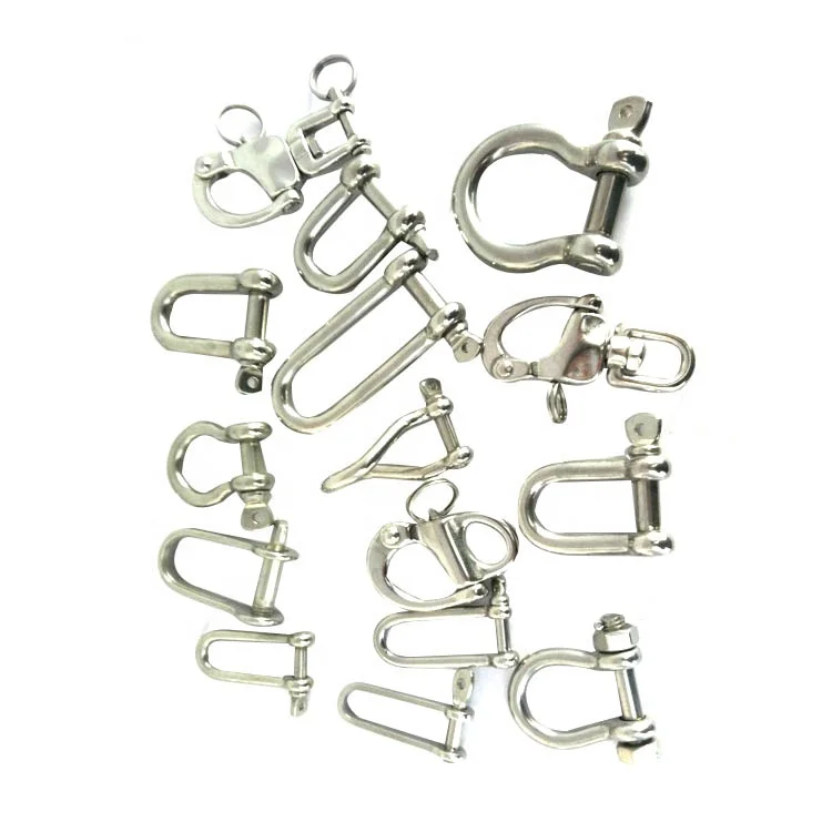 High Quality Stainless Steel Screw Pin  Bow Shackle  Hot Forged D Shackle Type