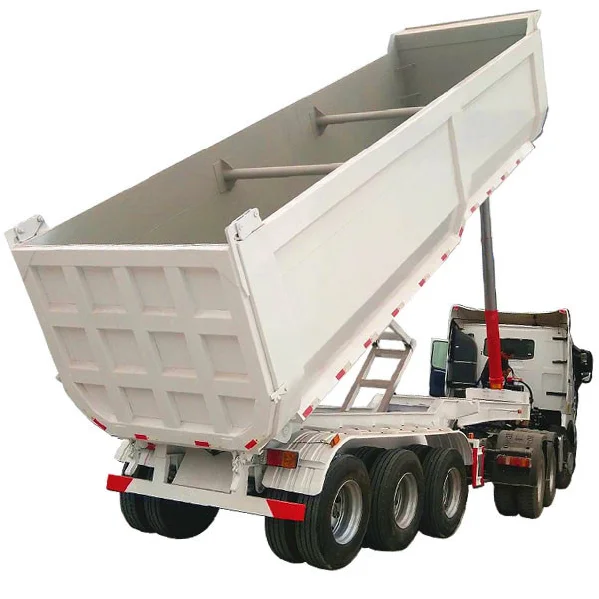 China Most Popular 40 Ton 50 Ton Side Tipper Rear Dumper Semi Trailer 3 Axles Used Dump Truck Trailer Beds Tires For Sale