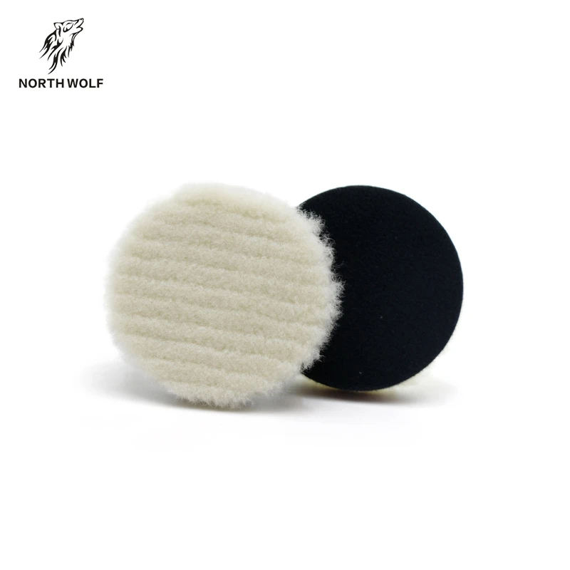 Manufacture auto polish Adhesive stripe wool 3inch Polishing wool pad