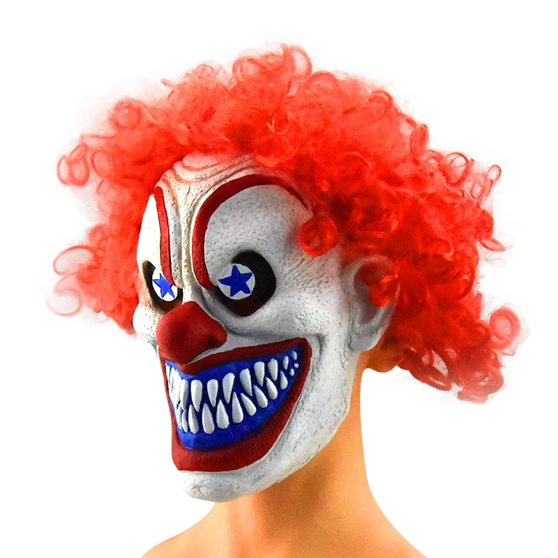 Scary Clown Costume with Silicone Halloween Face Mask Carnival-shaped Latex Masquerade for Parties and Proms Model Latex 1 Color